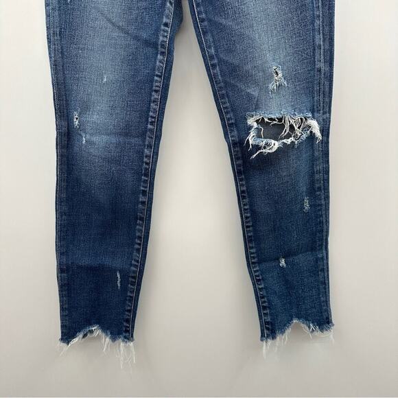 Moussy Vintage Glendele Skinny Leg Distressed Raw Hem Jeans Sz 27 - Picture 4 of 13